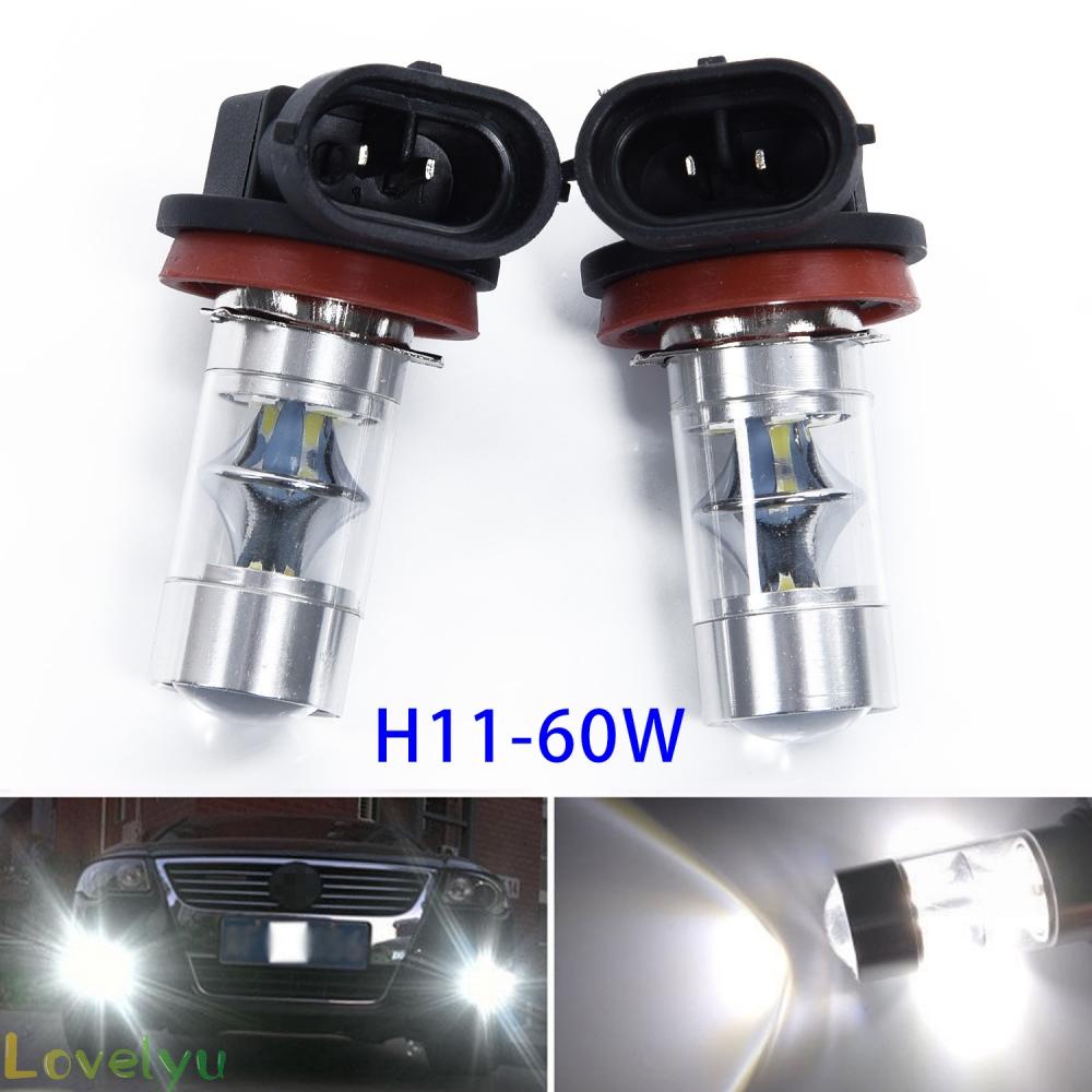 ◀READY▶2Pcs Set Super Bright White H11 H8 2323 60W Car LED Fog Driving Light Lamp Bulb# Good Quality