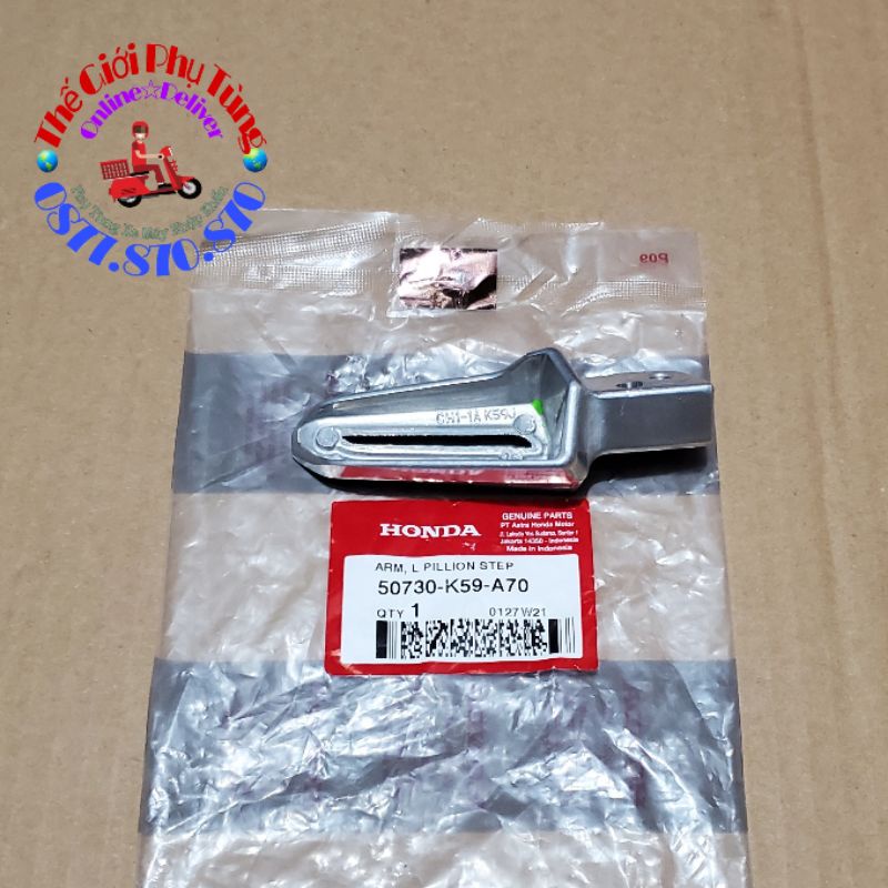 Cục nhôm gác chân sau Vario, Click 2018-2021 Zin mới - 50720-K59-A70 / 50730-K59-A70