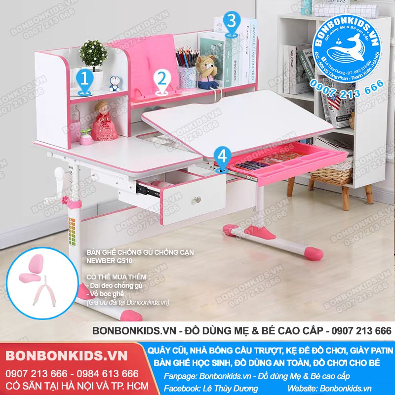 Bộ bàn ghế học sinh Hello Kitty ( Bàn học thông minh G510 + Ghế xoay Capital) | BigBuy360 - bigbuy360.vn