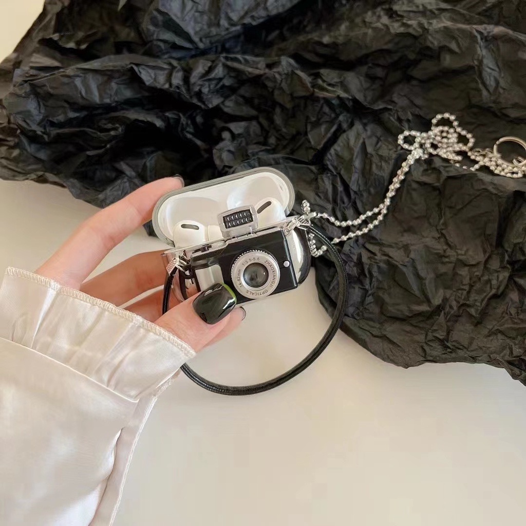 Ốp Hộp Đựng Tai Nghe Nhét Tai Mạ Bạc Cho Airpods 1/2 Pro