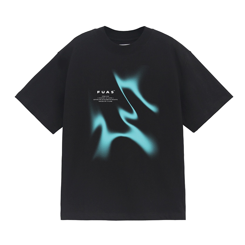 Áo thun ngắn tay FUAS AURORA EFFECT BLACK TSHIRT