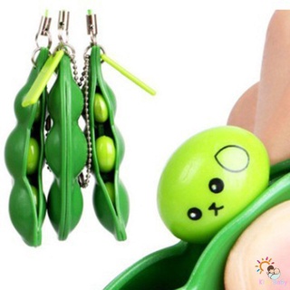 Móc Khóa Hình Hạt Đậu Bóp Giảm Căng Thẳng Siêu Bền