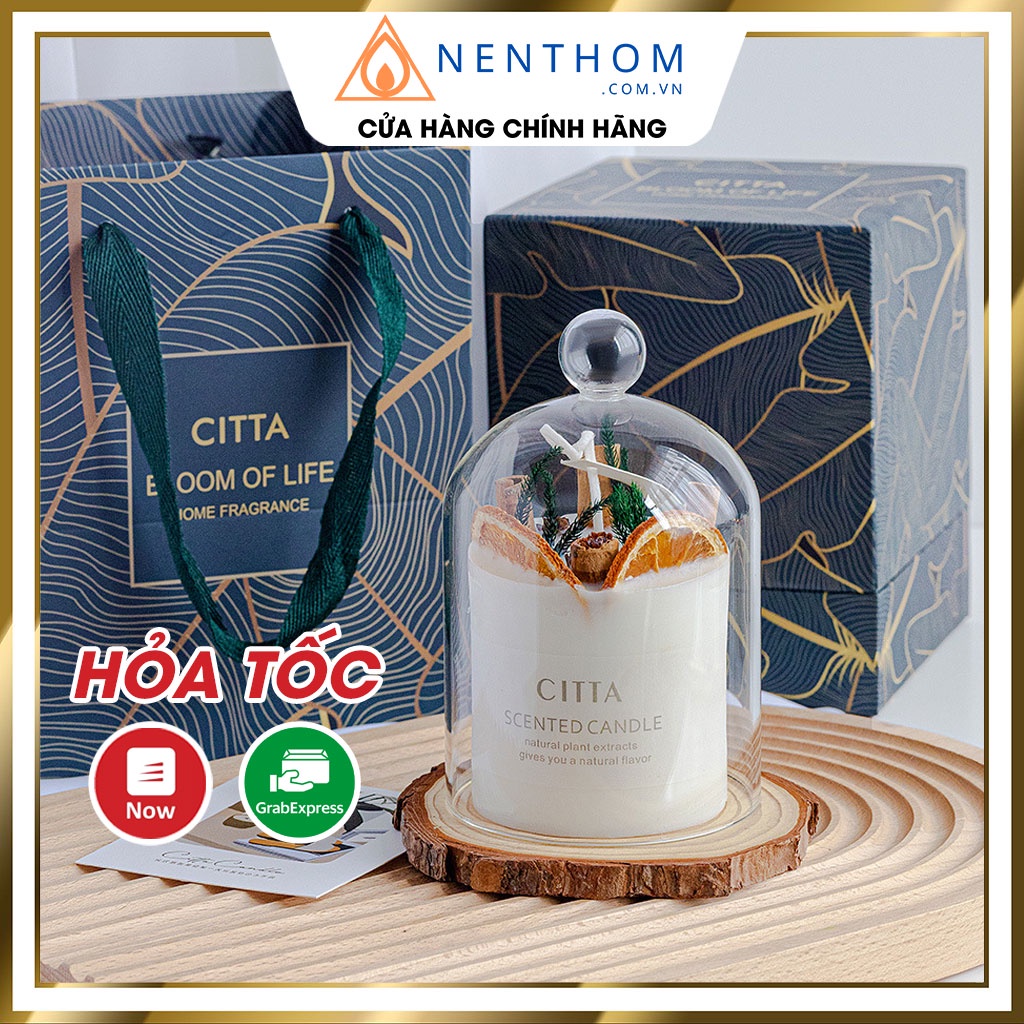 Set Hộp Quà Nến Thơm Hoa Khô Trang Trí CITTA 4 Mùi Hương Thơm Làm Quà Tặng Sinh Nhật, Valentine, 8/3, 20/10, Noel - CT01