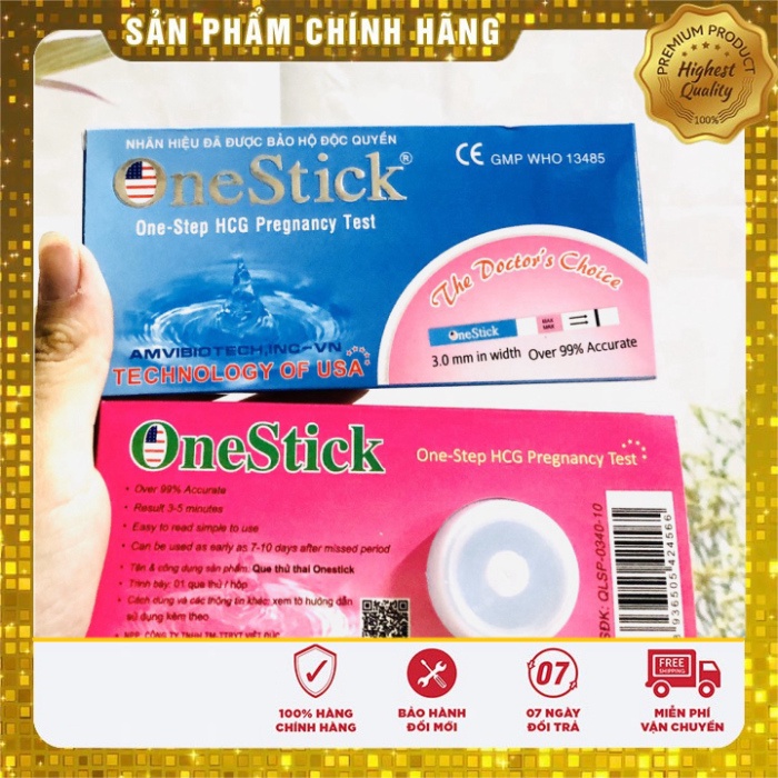 [Chính hãng] Que Thử thai OneStick 2 vạch chính xác - test thử thai hai vạch sớm nhanh hiệu quả tức thì