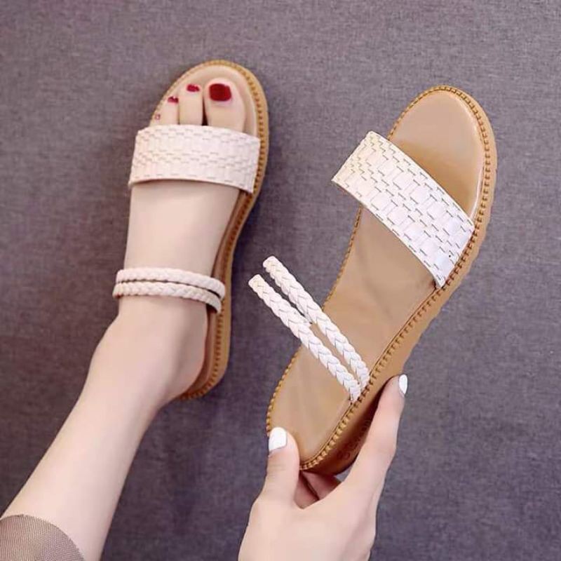 ( ORDER BIGSIZE) Giày sandal quai ngang đế bằng size 40 41