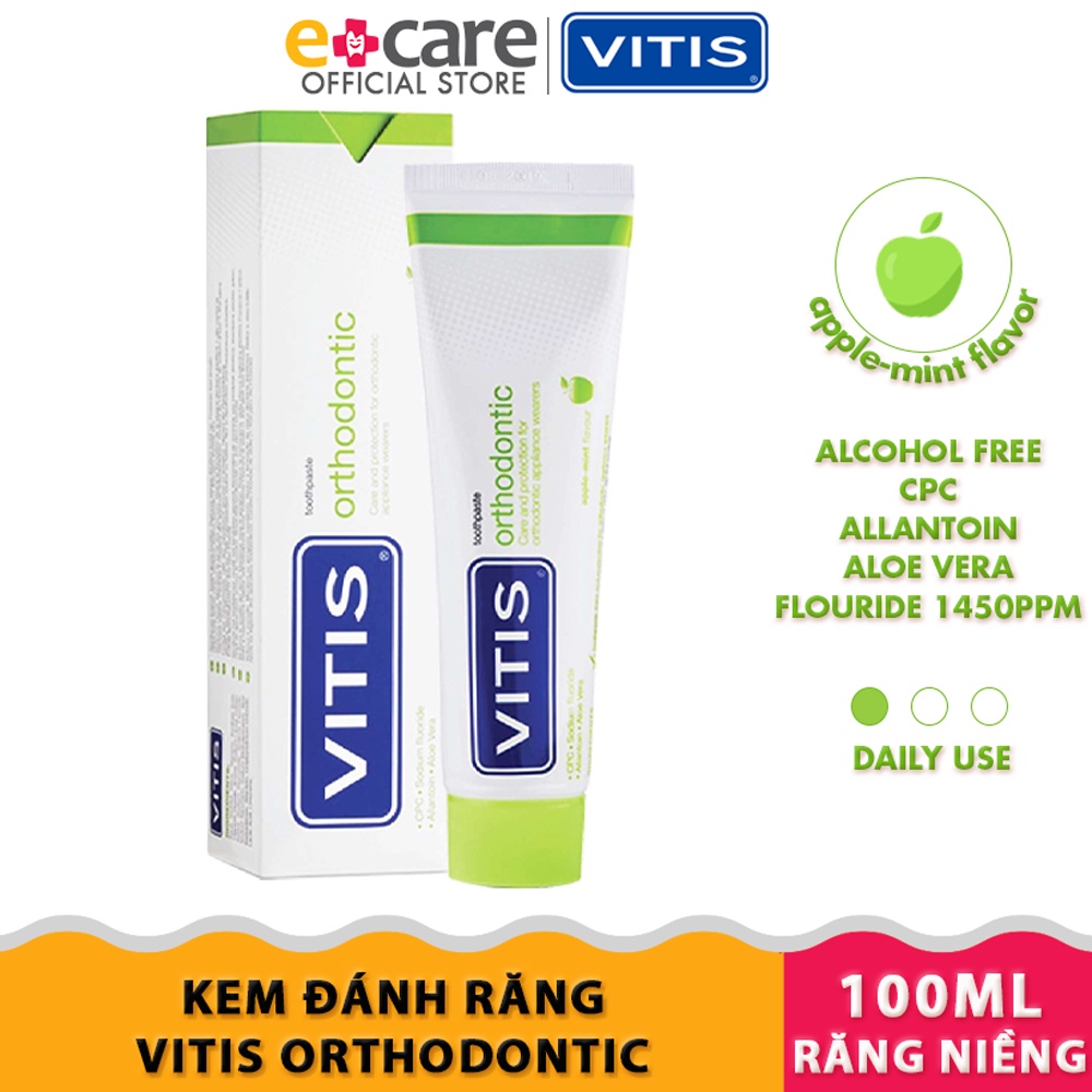 Kem đánh răng Vitis Orthodontic dành cho răng niềng 100ml