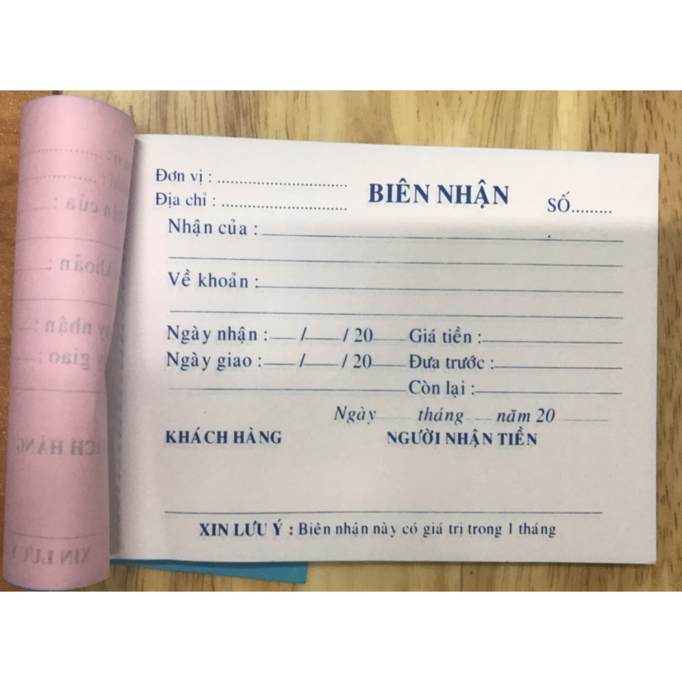 [Sỉ &amp; Lẻ] Biên Nhận 2 Liên - 1 Cuốn