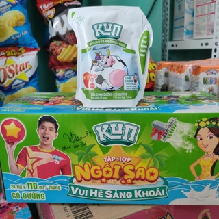 Thùng sữa kun túi 110ml x 24 túi dâu/ cam/ ổi/ nho/ scl/ trắng