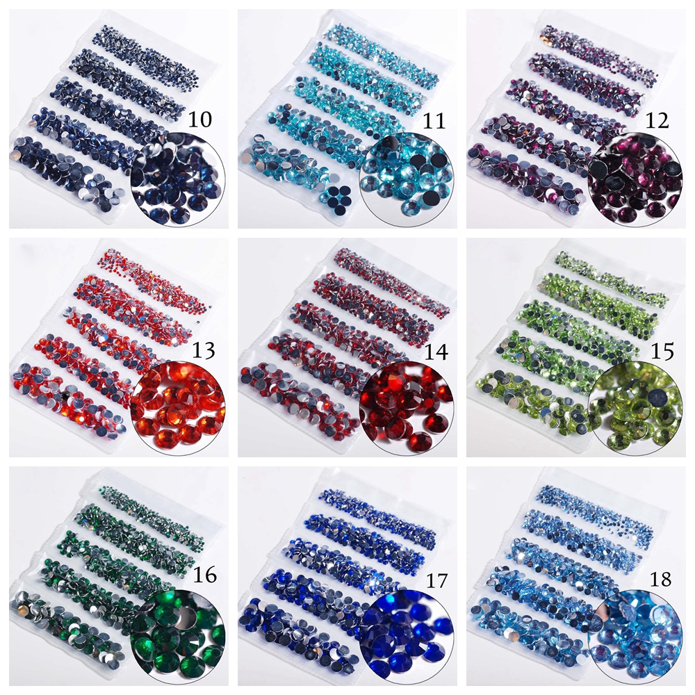 XIANSTORE 100Pcs 2-6mm Manicure DIY Decoration Nail Decals Flat Bottom 3D Glitter Nail