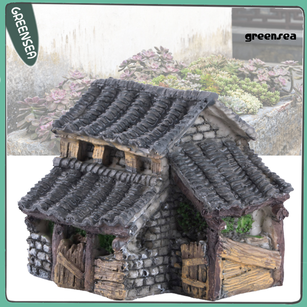 GBJ_Small House Eco-friendly Fall Resistant Resin Mini House Model Statue for Home