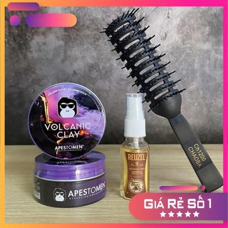 [Giá Hủy Diệt – Chính Hãng] Sáp vuốt tóc Volcanic Clay + Tặng Lược + Xịt Dưỡng Tạo Phồng Reuzel Tonic 20ml | Apestomen
