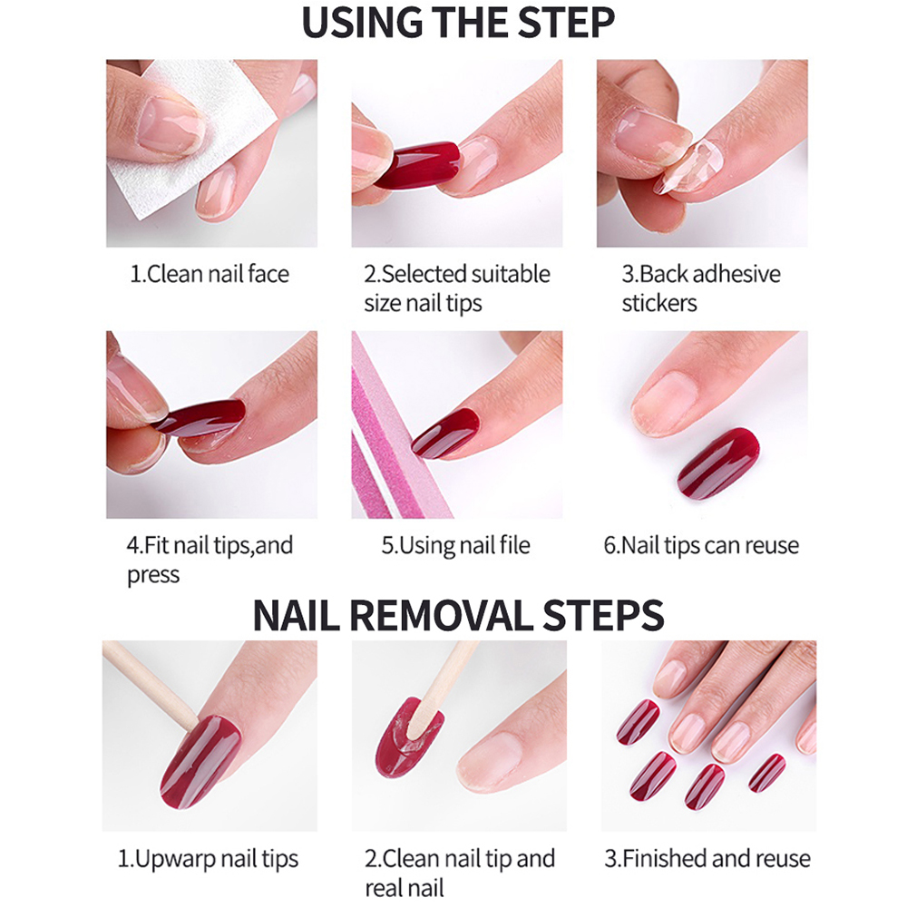 Set 24 Móng Tay Giả Kèm Keo Dán Tiện Dụng