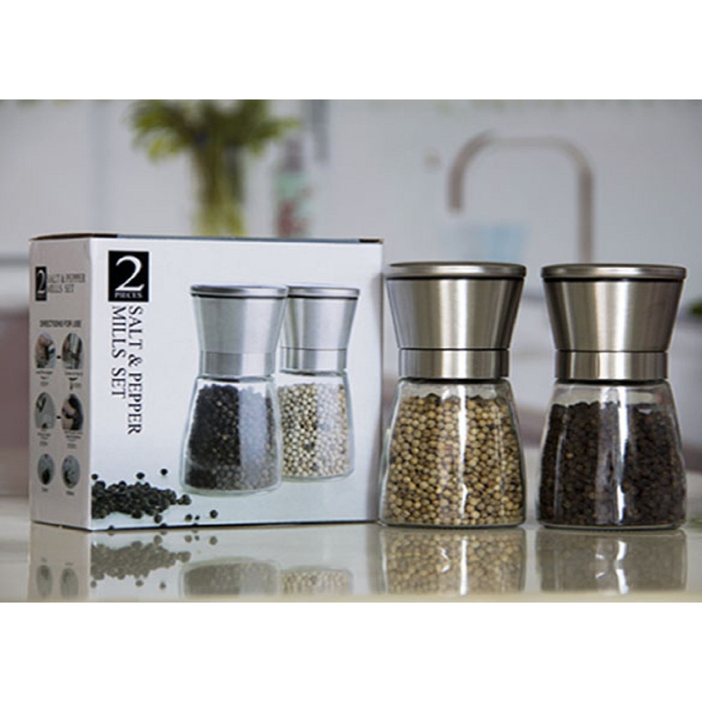 [FREESHIP] Dụng cụ Xay Tiêu và Đựng Tiêu Nắp Inox (01 Lọ)