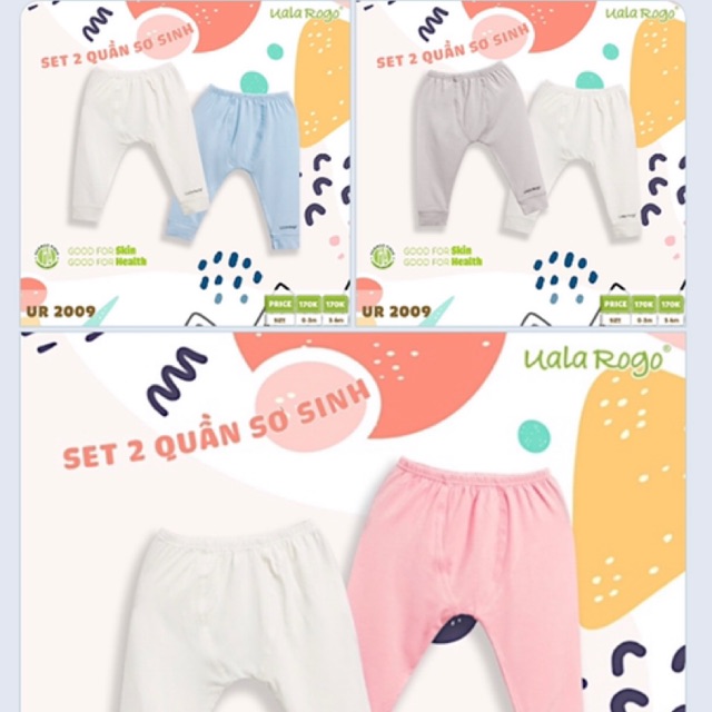 Set 2 quần sơ sinh Uala Rogo