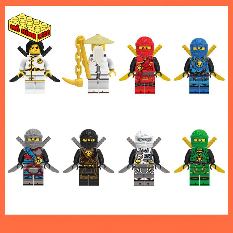 Đồ chơi lắp ráp lego giá rẻ mô hình minifigus ninjago trọn bộ 8 nhân vật