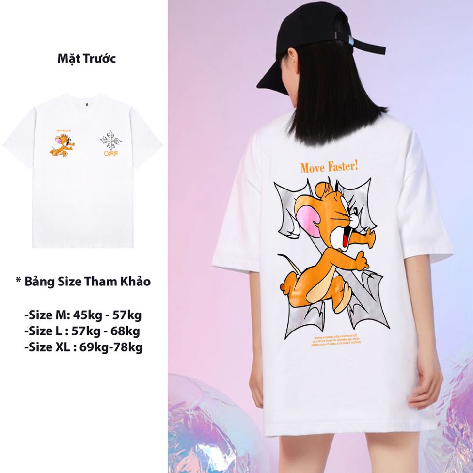 [ ẢNH THẬT + ĐỦ SIZE ] ÁO THUN, ÁO PHÔNG TAY LỠ UNISEX FORM RỘNG OVERSIZE CHUỘT OFF WHITE FREESHIP M157