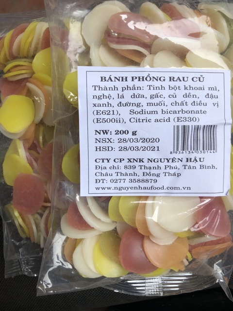 Bánh phồng tôm rau củ - gói 180g date mới