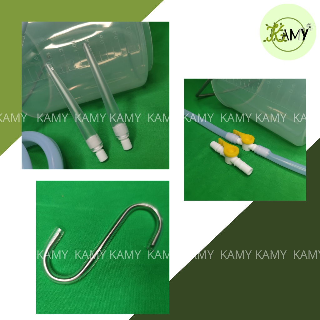Bộ Coffee Enema bình nhựa dây vòi silicone Viethealthy, bộ dụng cụ thụt