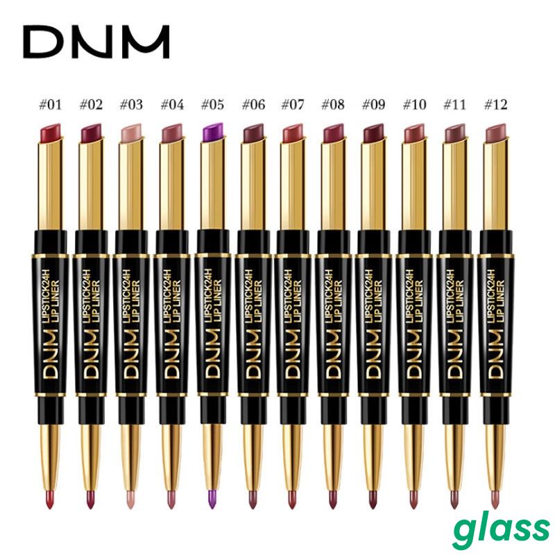 DNM Đôi Đã Kết Thúc Không Thấm Nước Nhung Mờ Son Môi Son Môi Đỏ Matte Bút Chì Trang Điểm 12 Màu Sắc Mỹ Phẩm Công Cụ Giao hàng Nhanh Chóng