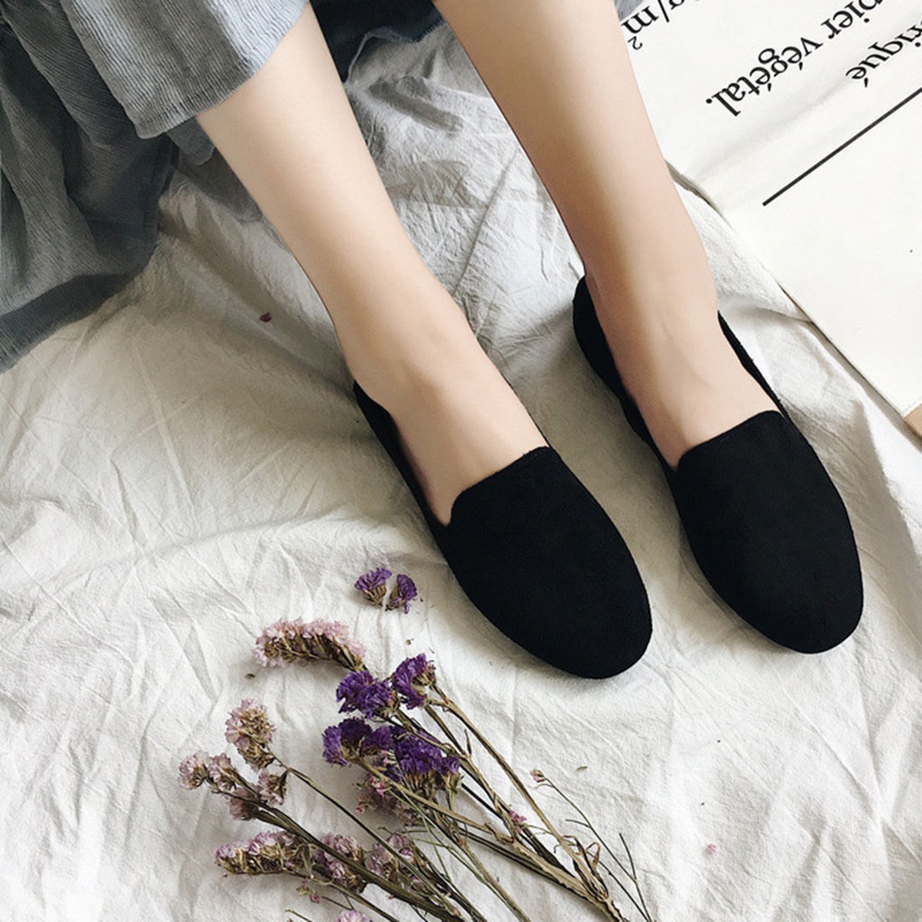 Giày Lười Nữ Mũi Tròn Thời Trang Hàn | BigBuy360 - bigbuy360.vn