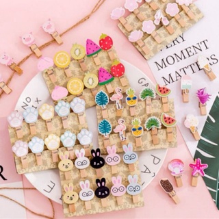 Set 10 kẹp gỗ treo ảnh có kèm dây hình dễ thương