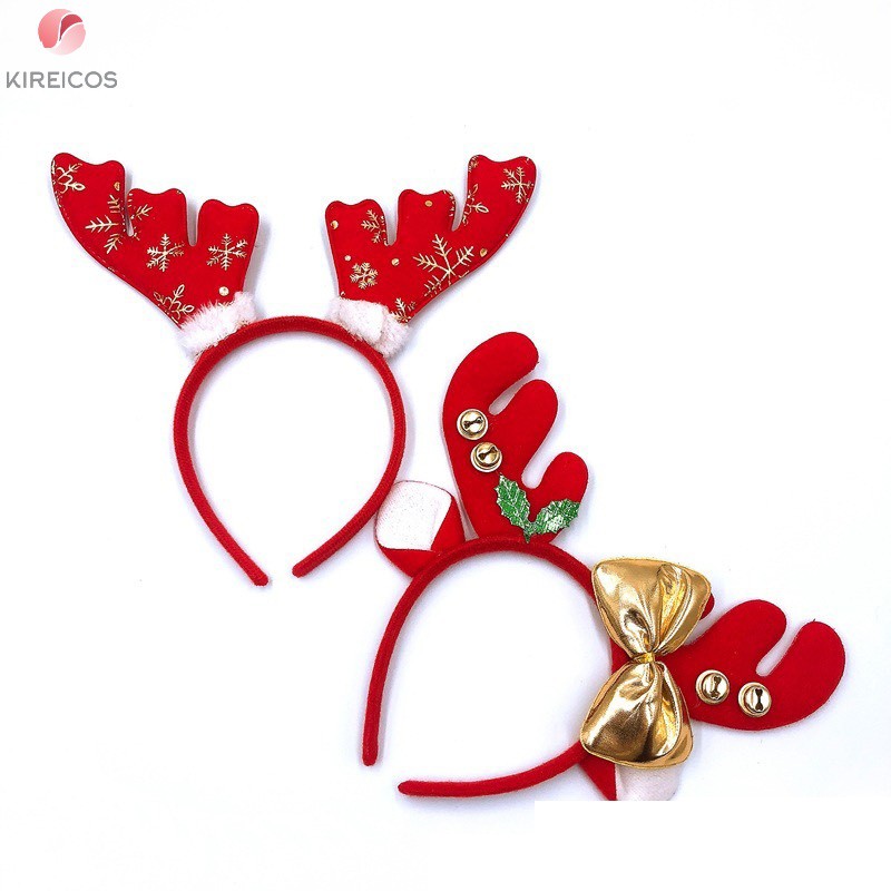 Cài Tóc Noel Hình Sừng Nai Đính Nơ Và Hoa Tuyết