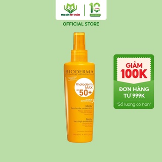 Xịt chống nắng bioderma photoderm max spray spf 50+ 200ml