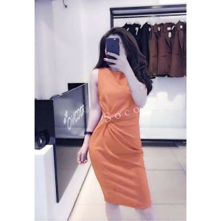 Đầm thun xoắn eo