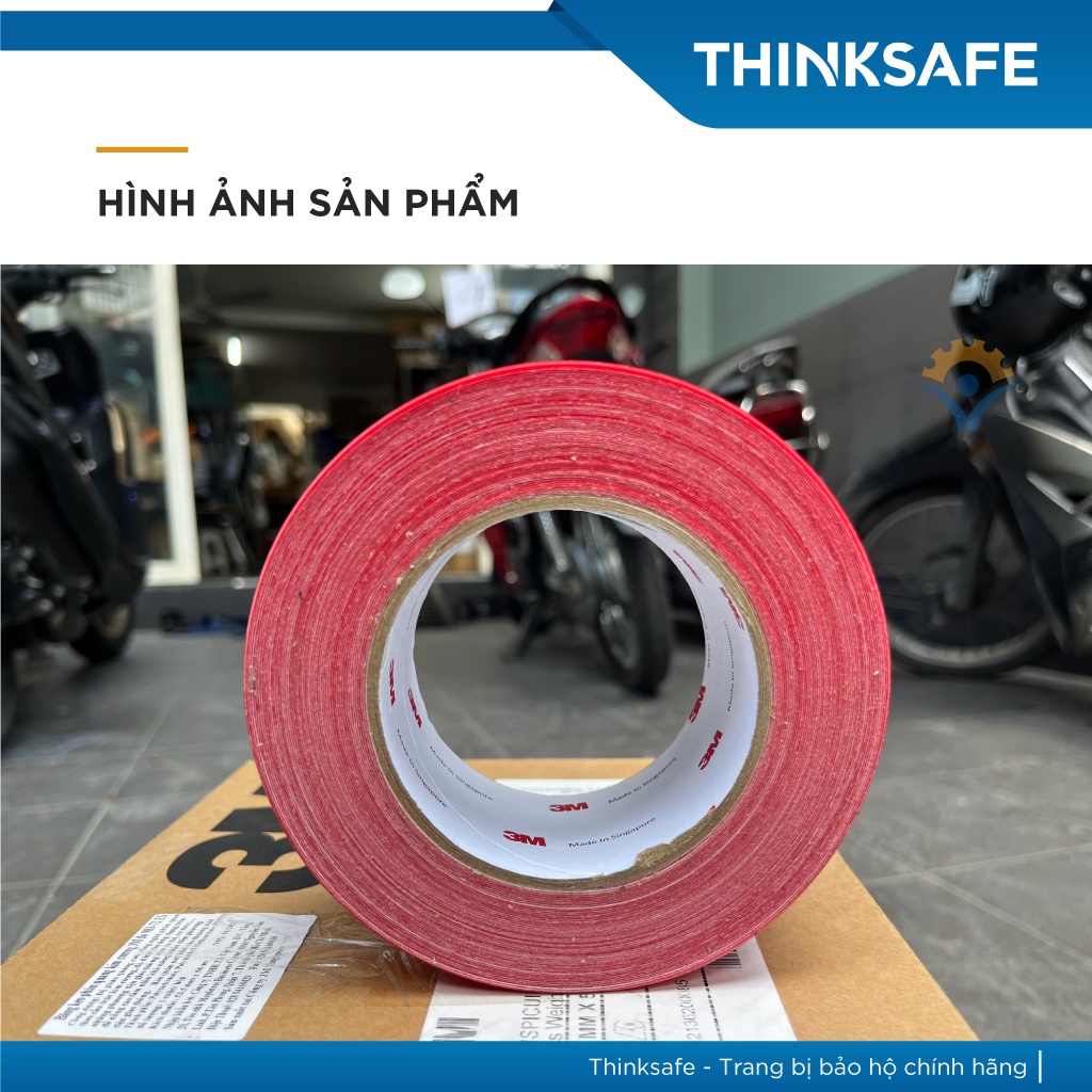 Băng keo phản quang 3M 983 màu đỏ, cấu trúc kim cương, bền màu (53.5mm x 1m) - Thinksafe