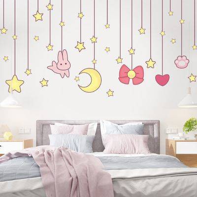 Giấy dán tường tự dính phòng ngủ ấm áp dán tủ quần áo ren trái tim cô gái bố trí phòng cửa trang trí cá tính sáng tạo