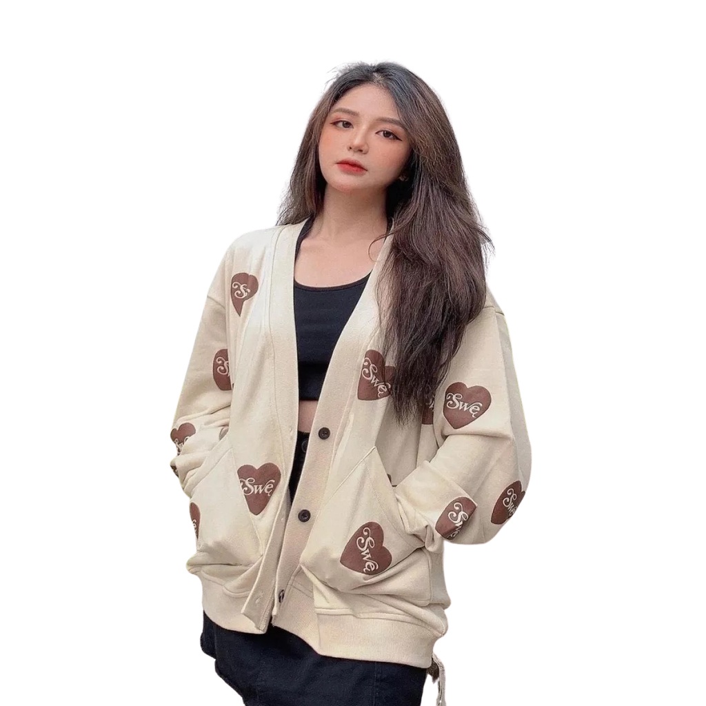 Áo khoác SWE Cardigan Black Local Brand Unisex nam nữ, form rộng - UniFive