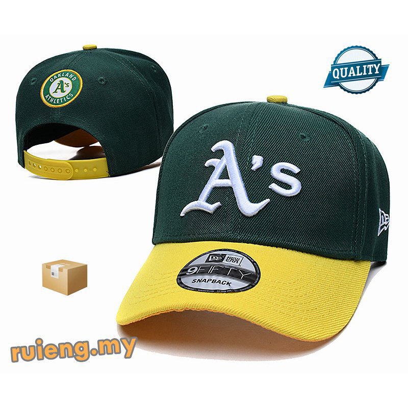 ✨New Era MLB Hat Oakland Athletics A's Baseball Cap Embroidery 9FIFTY Men Women Hats Sports Fashion Golf Running Topi Caps with Adjustable Strap IDVI 4DNL