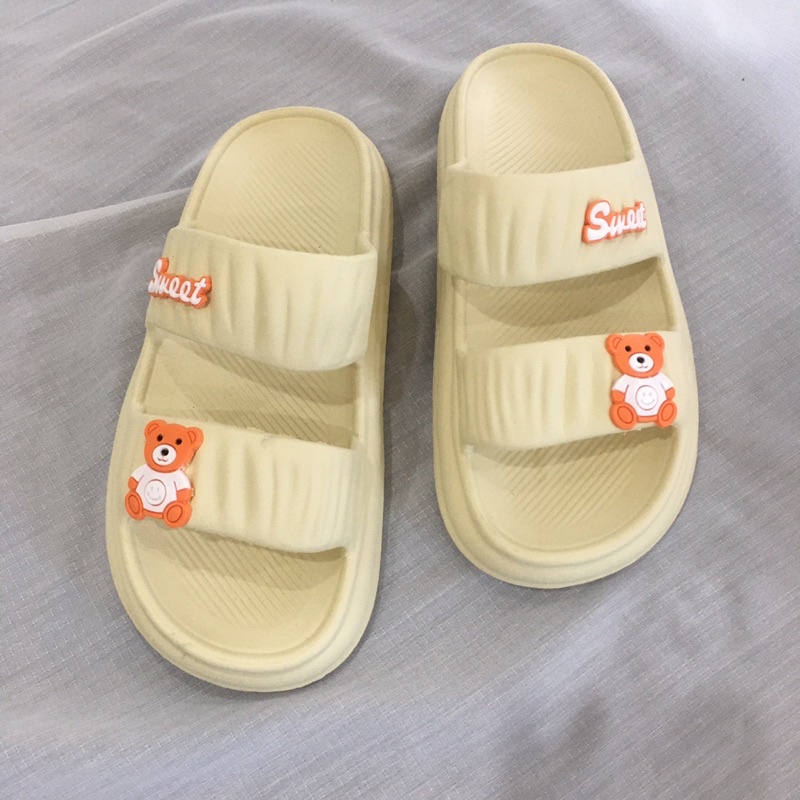 Dép Lê Nữ, Dép Nữ 2 Quai Ngang dán sticker đáng yêu, đế chống trơn trượt dễ phối đồ