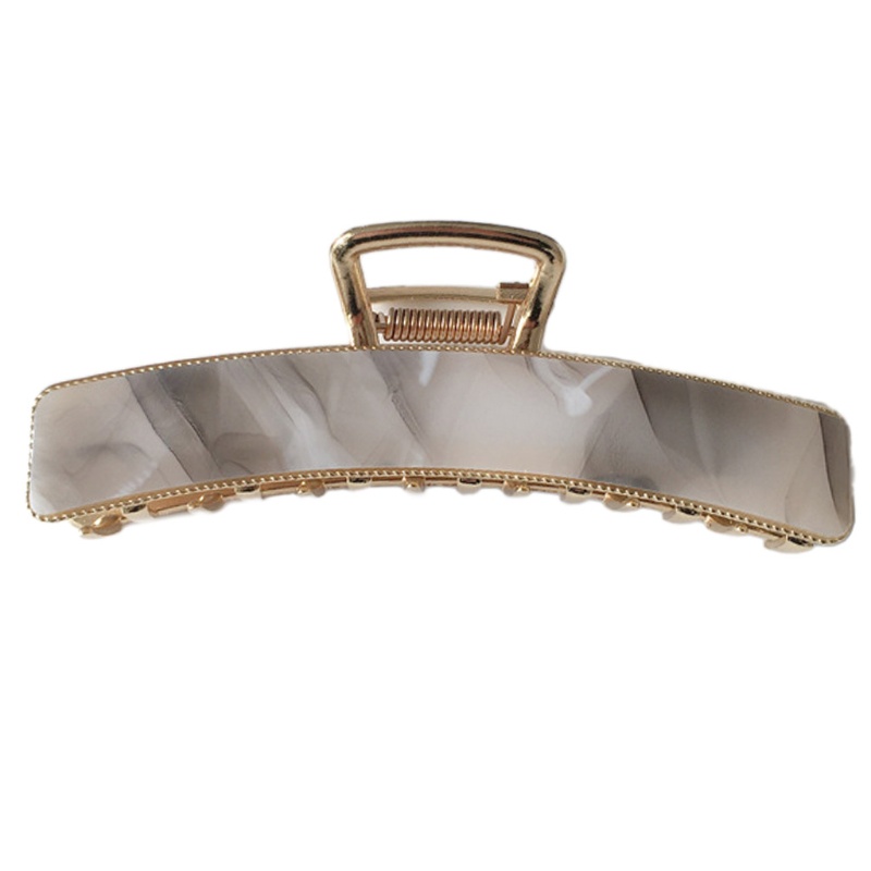 Kẹp Tóc Càng Cua Lớn Tráng Men Acetate Bằng Kim Loại Họa Tiết Đá Cẩm Thạch Cổ Điển Hàn Quốc Chống Trượt Cho Nữ