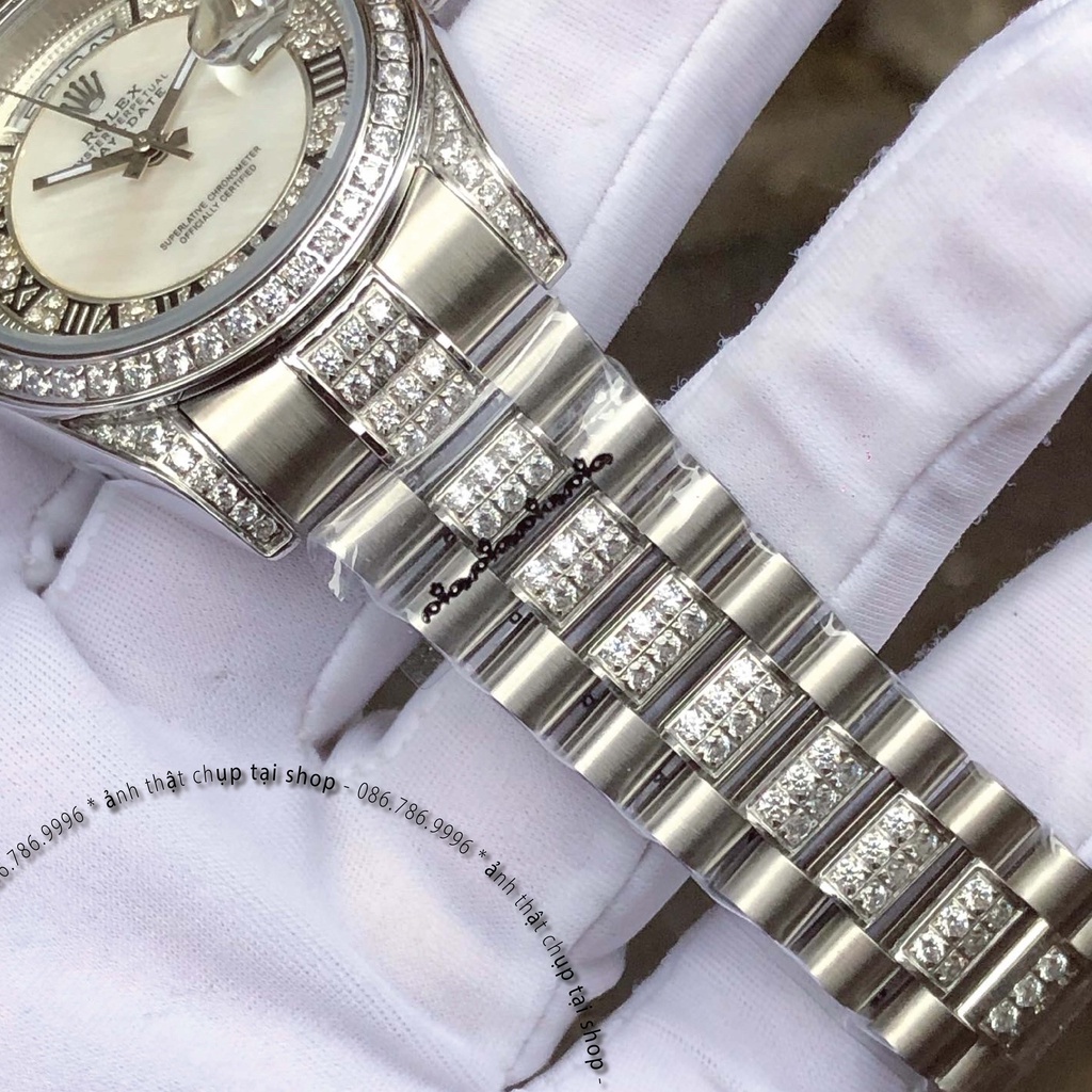 Đồng Hồ Nam RL GOLD DAY-DATE Full Đá Máy Cơ Automatic Nhật Size 38 Chống Nước 5ATM