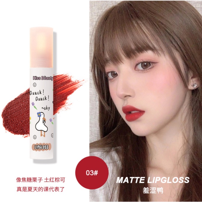 [Hàng mới về] Son kem Kiss Beauty tông nhung lì dưỡng ẩm lâu trôi