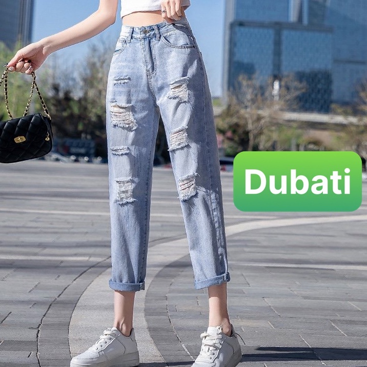QUẦN JEAN NỮ CHẤT BÒ XANH XANH WASH RÁCH LƯNG CAO NÂNG MÔNG SANG CHẢNH NHẬT BẢN HOT TREND CAO CẤP-DB 308-DUBATI FASHION