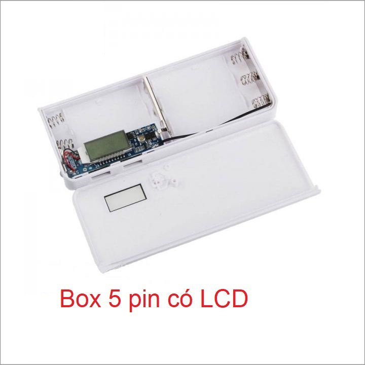 Box Sạc Dự Phòng 5 Pin 18650 có hiển thị LCD