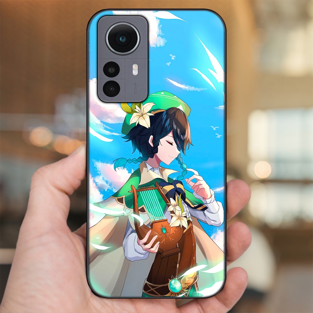 Ốp lưng Xiaomi 12 viền đen in hình Venti Genshin Impact