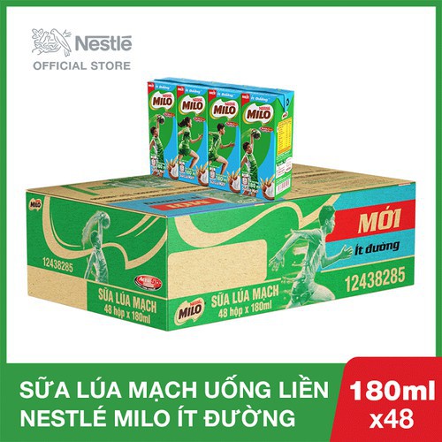 [Q.3] QUẬN 3 [HỎA TỐC] [SALE HOT] [RẺ NHẤT SHOPEE] SỮA LÚA MẠCH ÍT ĐƯỜNG MILO BỮA SÁNG THÙNG 48 HỘP ỐNG HÚT X 180ML
