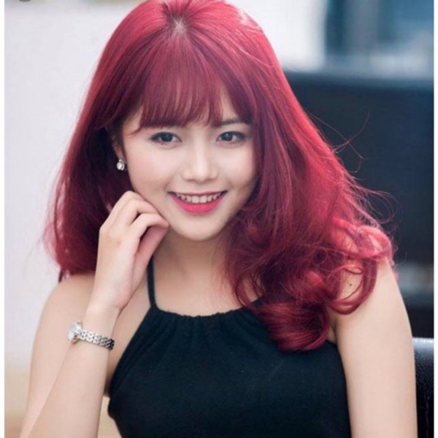 Thuốc nhuộm tóc Đỏ dâu LÊN TỪ NỀN TÓC ĐEN (TẶNG KÈM OXY TRỢ NHUỘM + GĂNG TAY) | BigBuy360 - bigbuy360.vn