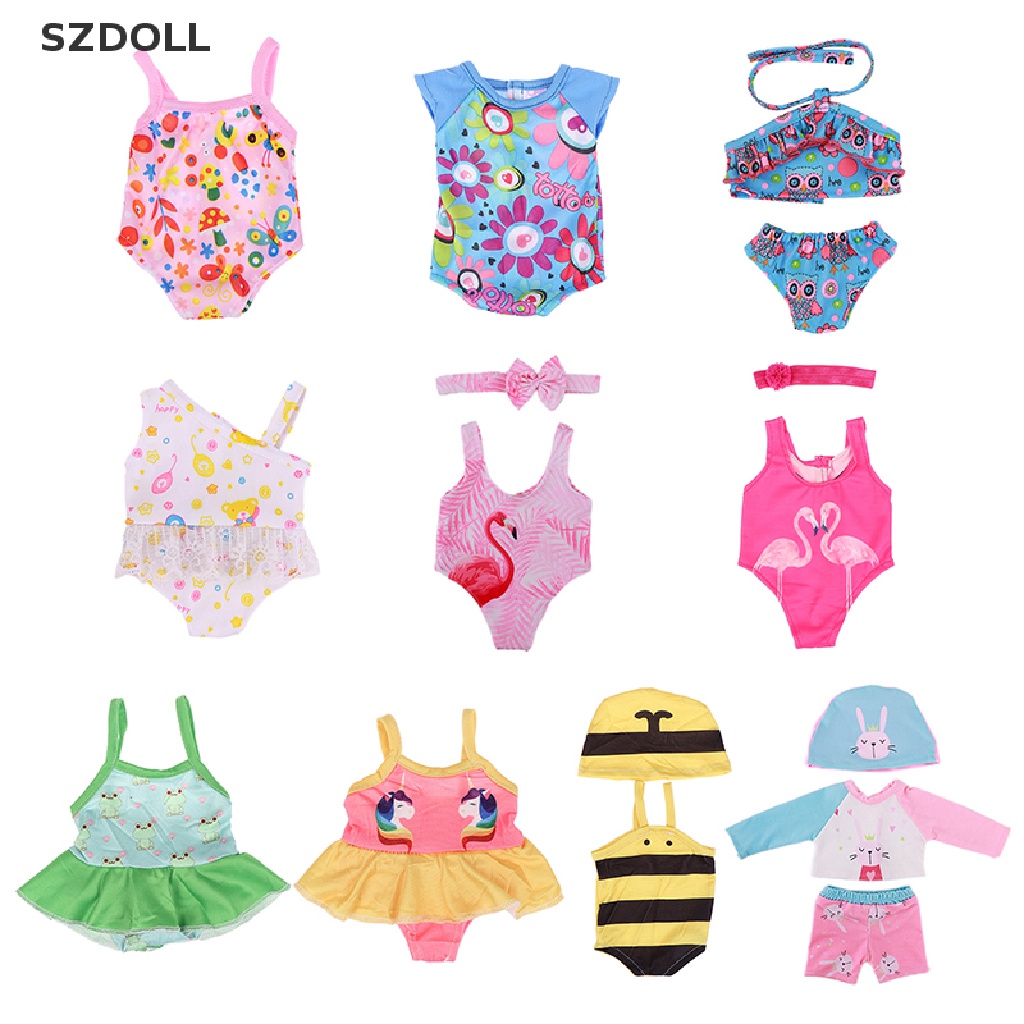 Doll Clothes Flower Swimsuit Clothes For 43cm Baby 18 Inch Doll Accessories  DOM