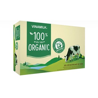 THÙNG 48 HỘP SỮA TƯƠI NGUYÊN CHẤT VINAMILK 100% ORGANIC KHÔNG ĐƯỜNG
