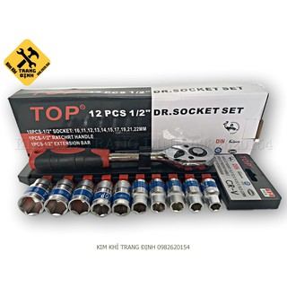 Bộ tuýp 10 chi tiết 1/2 (Cần tự động cán bọc nhựa)