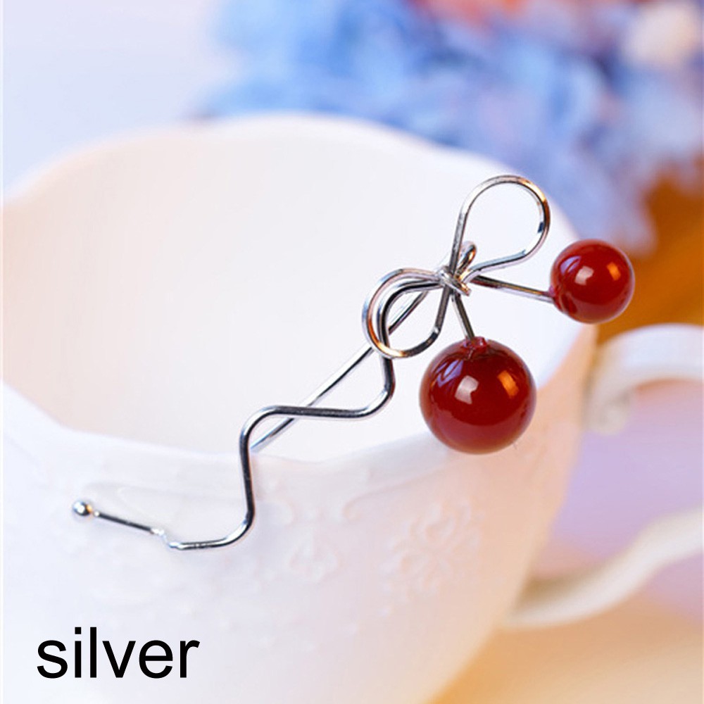 Kẹp tóc trái cherry pha lê tinh tế thanh lịch