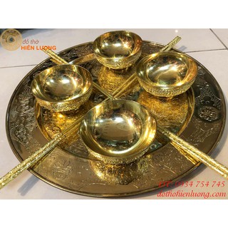 Bộ 1 Bát + 1 đôi Đũa Bằng Đồng Thờ Cúng
