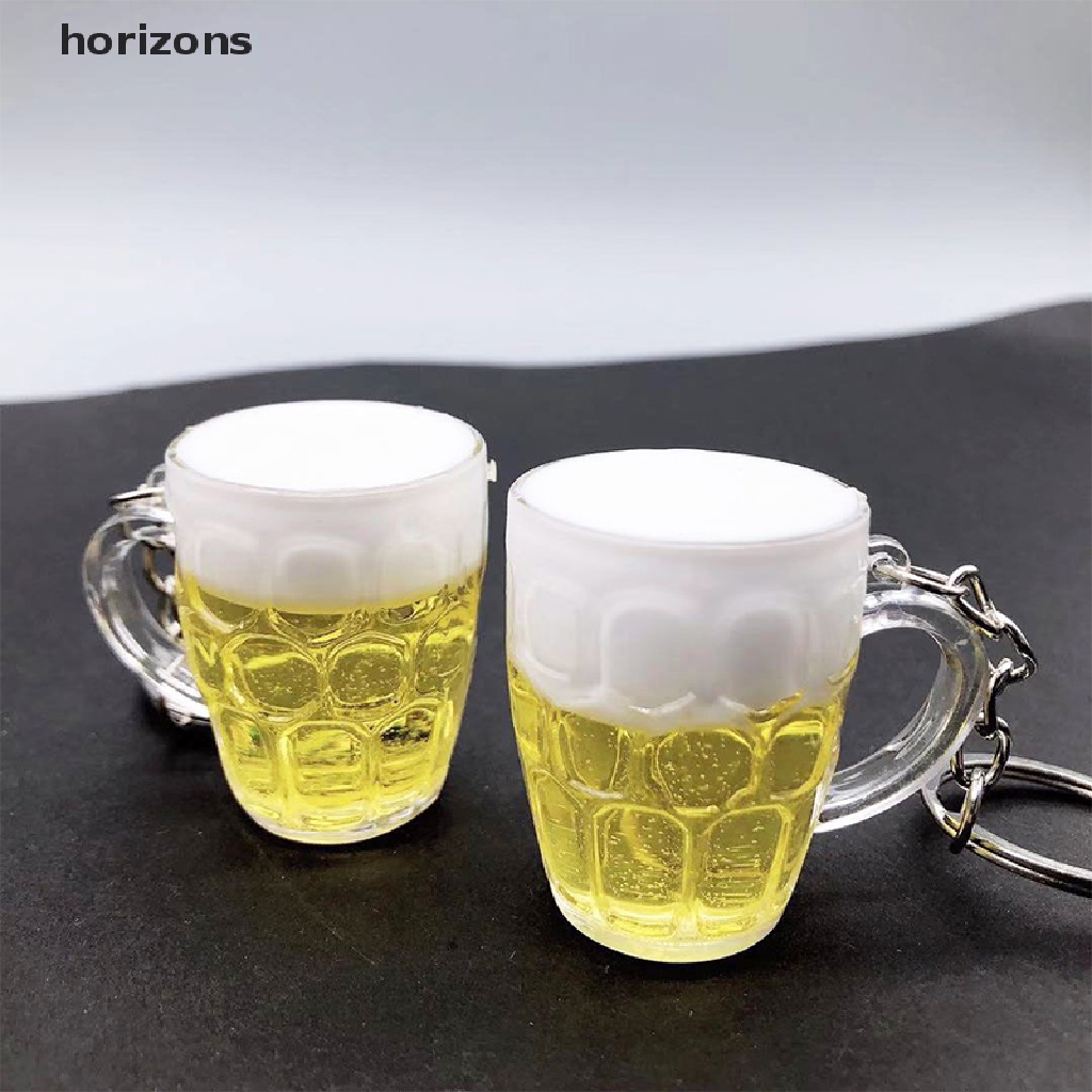 Móc khóa hình ly bia bằng nhựa resin phù hợp cho nữ/nam