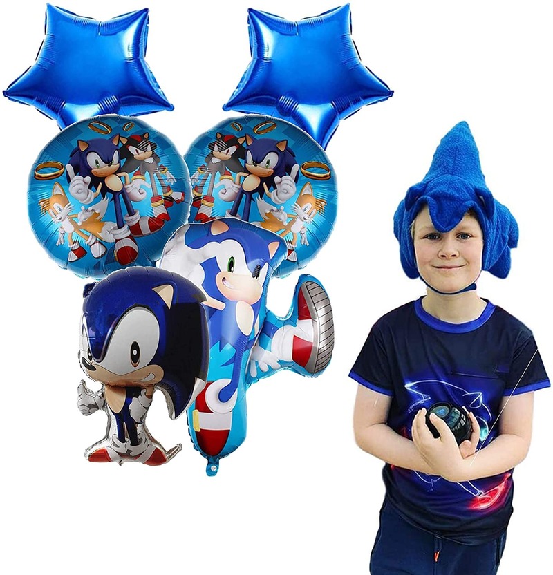 Bộ 6 bong bóng hình nhím Sonic cỡ lớn