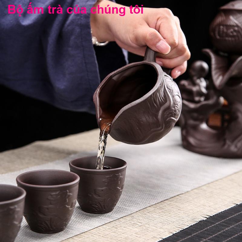 đồ ănBộ ấm trà bán tự động Zisha lười phong cách tối giản hiện đại Đá pha trà Kung Fu Mài ấm trà, pha trà, bộ lon trà th