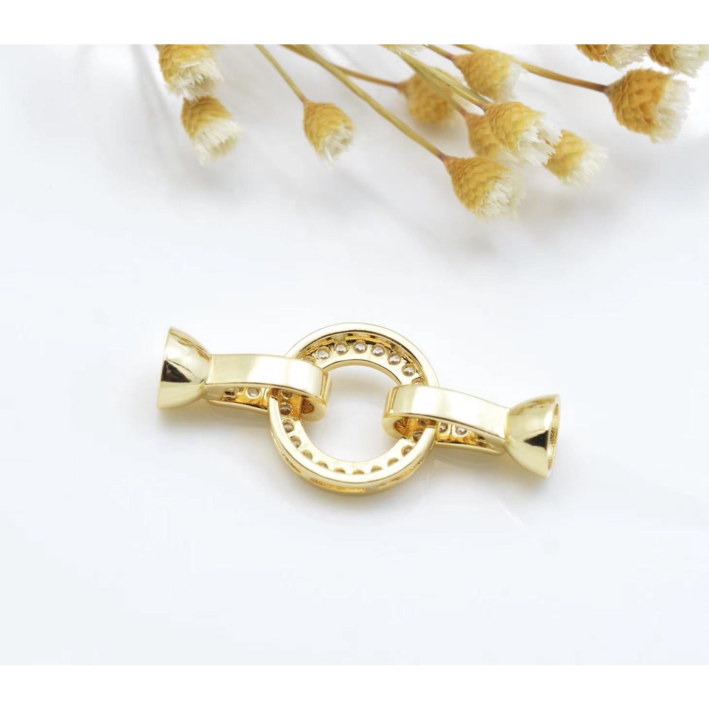 1 Khóa Cài Mạ Vàng 14K Dùng Làm Vòng Tay / Vòng cổ DIY
